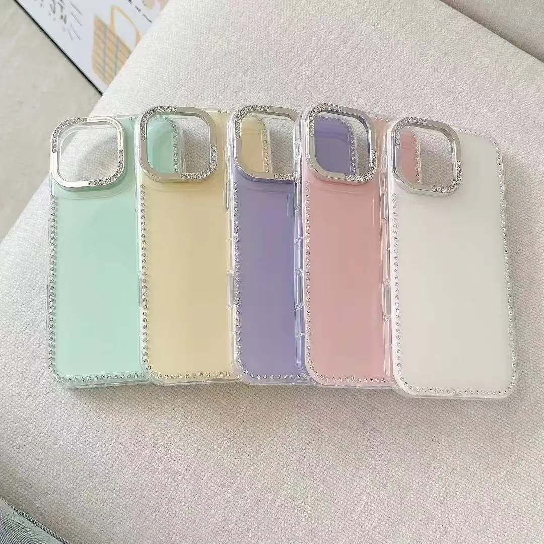 ins极简韩风闪钻温柔白色适用苹果16promax手机壳iphone13新款15女14pro带链条16pro全包创意防摔手机套硅胶 - 图片 6