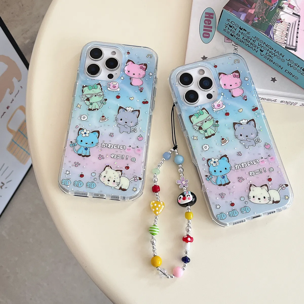 渲染彩色小猫咪适用苹果16手机壳iphone15promax高级感13/14硅胶16Pro保护套新款防摔全包边女款韩系可爱软壳 - 图片 2