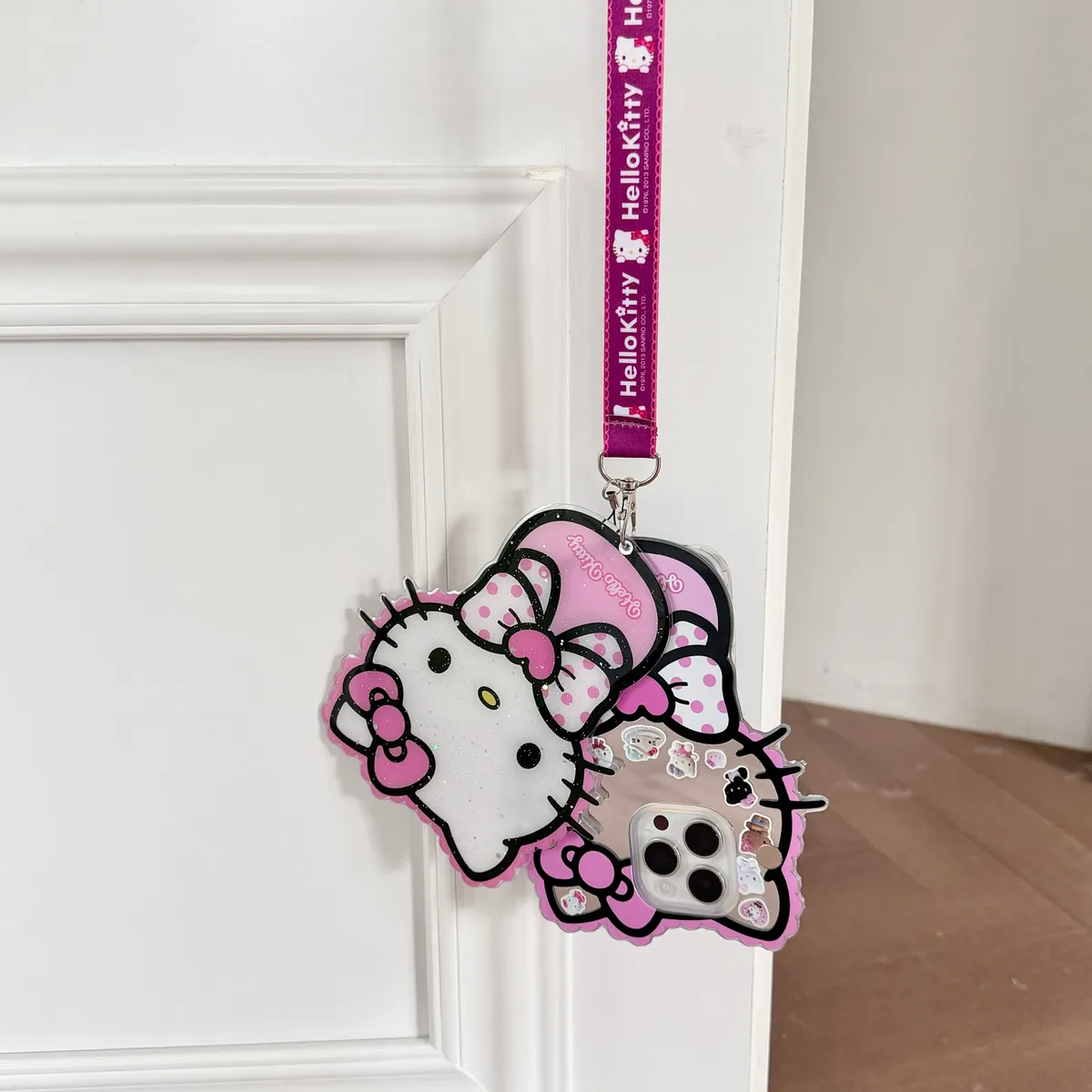 斜背推拉补妆镜Hellokitty适用16ProMax苹果手机壳iPhone15Pro防摔13p男女款15保护套 - 图片 7