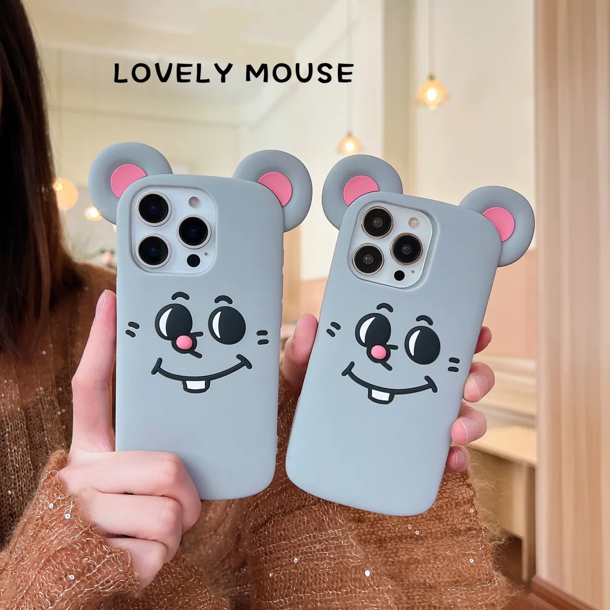 老鼠手机壳适用于iPhone16/16pro全包保护套15pro/15ins风13/14 - 图片 4