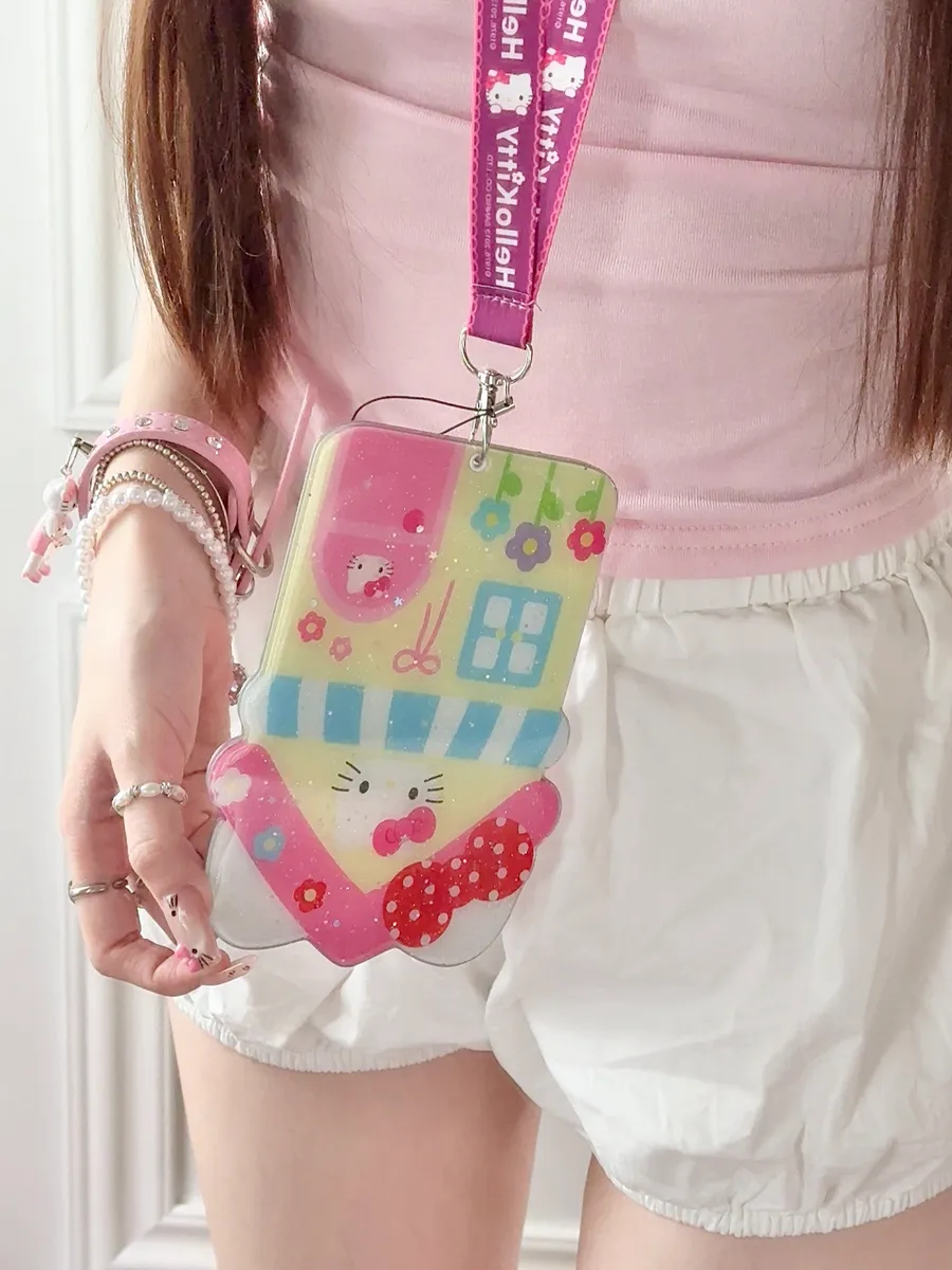 斜背推拉补妆镜Hellokitty房子适用16ProMax苹果手机壳iPhone15Pro防摔13p男女款15保护套 - 图片 3