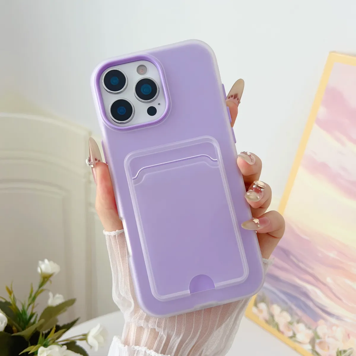 新款卡包iPhone16pro手机壳适用15苹果14promaxTPU13插卡槽12二合一卡套一体PC男女款门禁卡IP16带卡包15plus保护套 - 图片 7