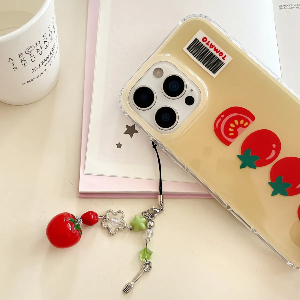 双层imd触摸ai按键番茄适用苹果16手机壳IPhone15promax简约ind英文good