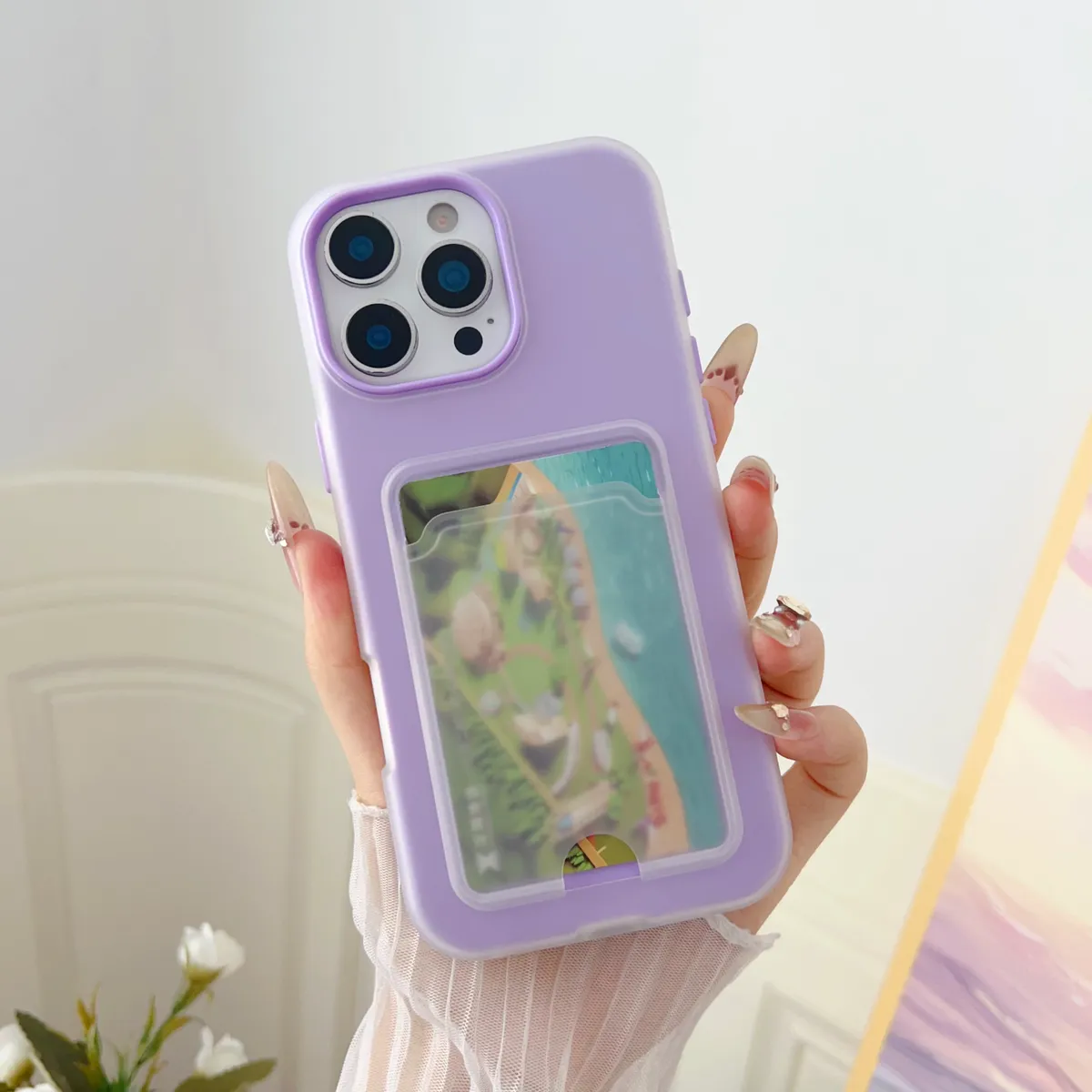 新款卡包iPhone16pro手机壳适用15苹果14promaxTPU13插卡槽12二合一卡套一体PC男女款门禁卡IP16带卡包15plus保护套 - 图片 8