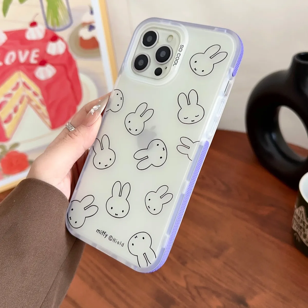 ins可爱奶蓝狗狗乐园樱桃印花韩系14适用iphone16promax苹果16pro手机壳苹果16/13软壳15Promax保护套女手机外壳 - 图片 4