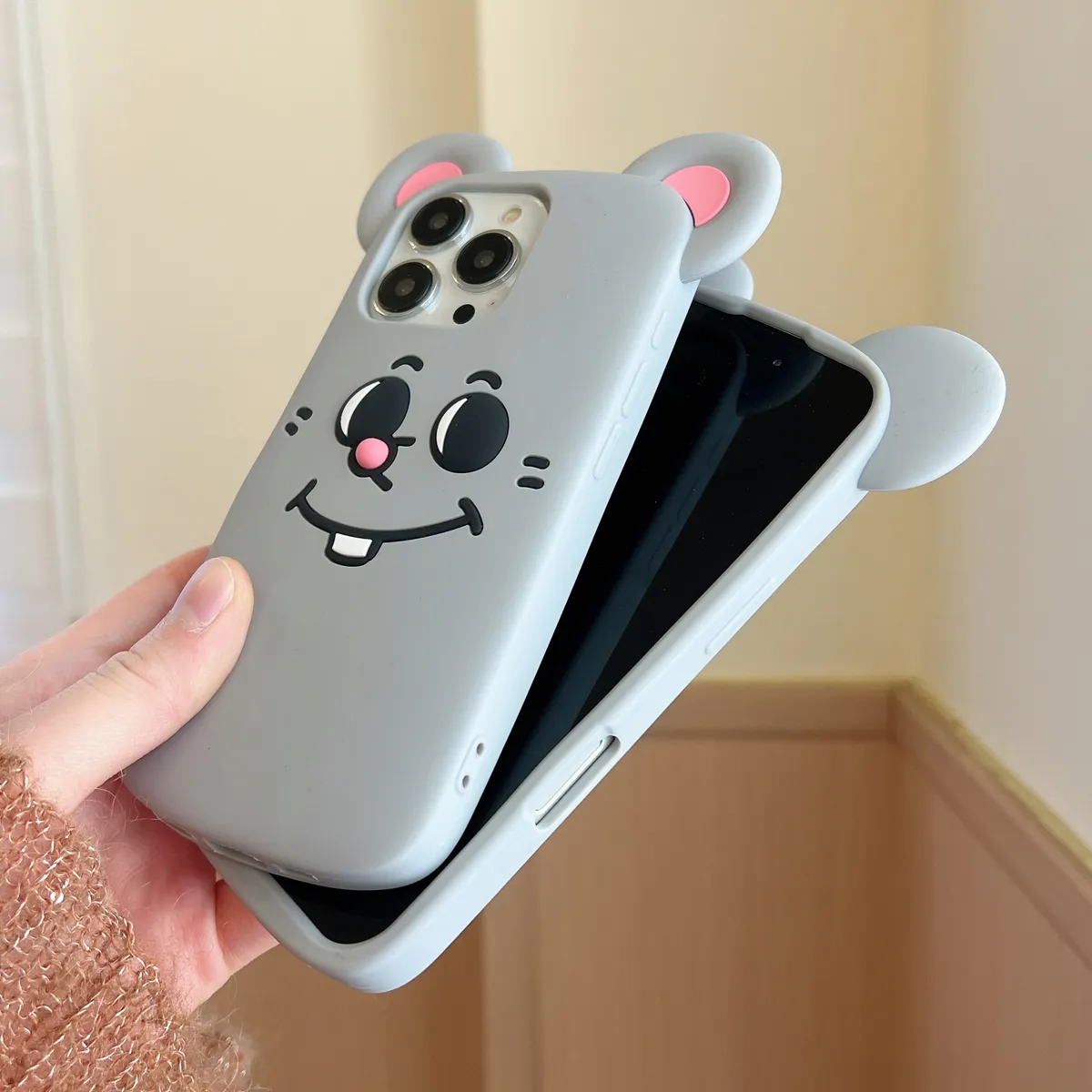 老鼠手机壳适用于iPhone16/16pro全包保护套15pro/15ins风13/14 - 图片 3