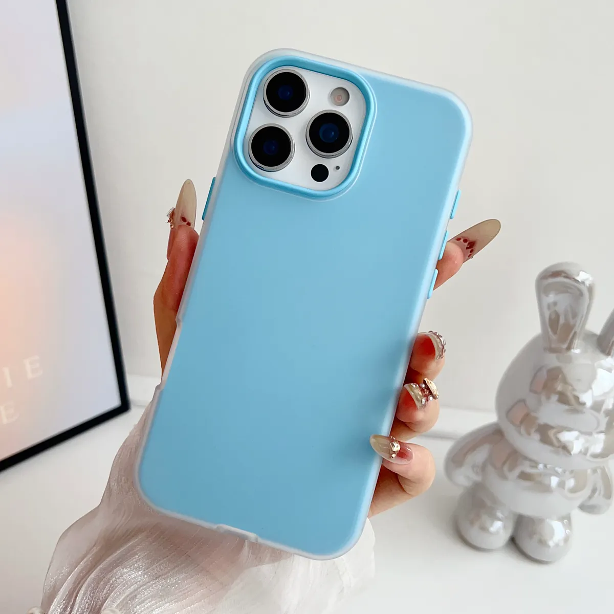 网红同款闪粉果冻壳纯色简约适用iphone13手机壳16 PRO MAX二合一苹果14promax少女11防摔xr时尚15保护套硬壳16新款 - 图片 4