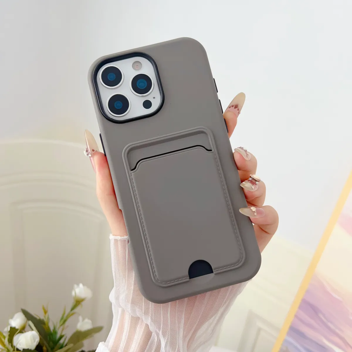 新款卡包iPhone16pro手机壳适用15苹果14promaxTPU13插卡槽12二合一卡套一体PC男女款门禁卡IP16带卡包15plus保护套 - 图片 10
