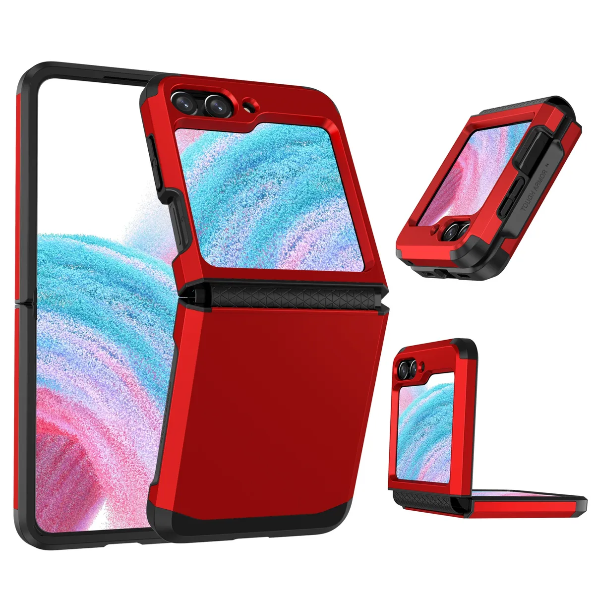 适用于三星Z flip6手机壳SGP盔甲铰链一体撞色Z flip5保护套防摔