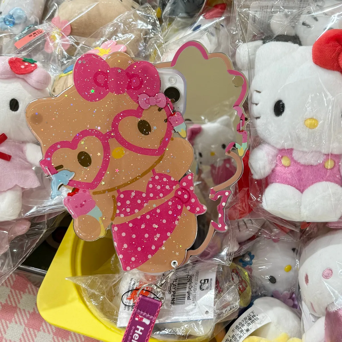 斜背推拉镜子黑皮海岛比基尼helloKitty适用16ProMax苹果手机壳iPhone15Pro防摔13p男女款15保护套 - 图片 8