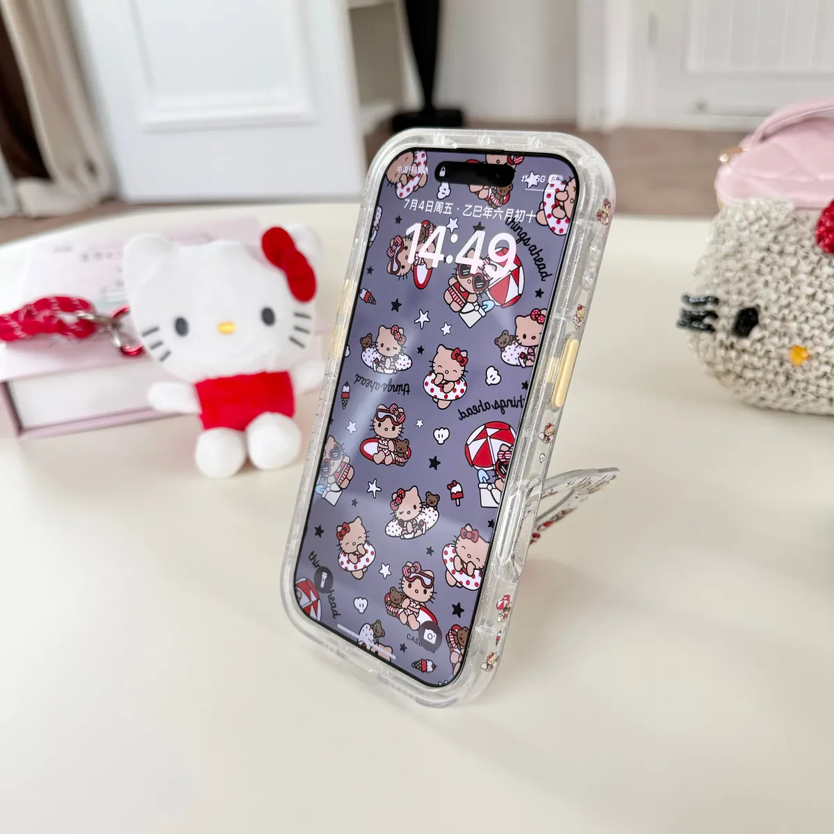 360折叠旋转支架花朵镜头游泳圈适用可爱16ProMax苹果手机壳iPhone15Pro14pm卡通系13保护套 - 图片 6