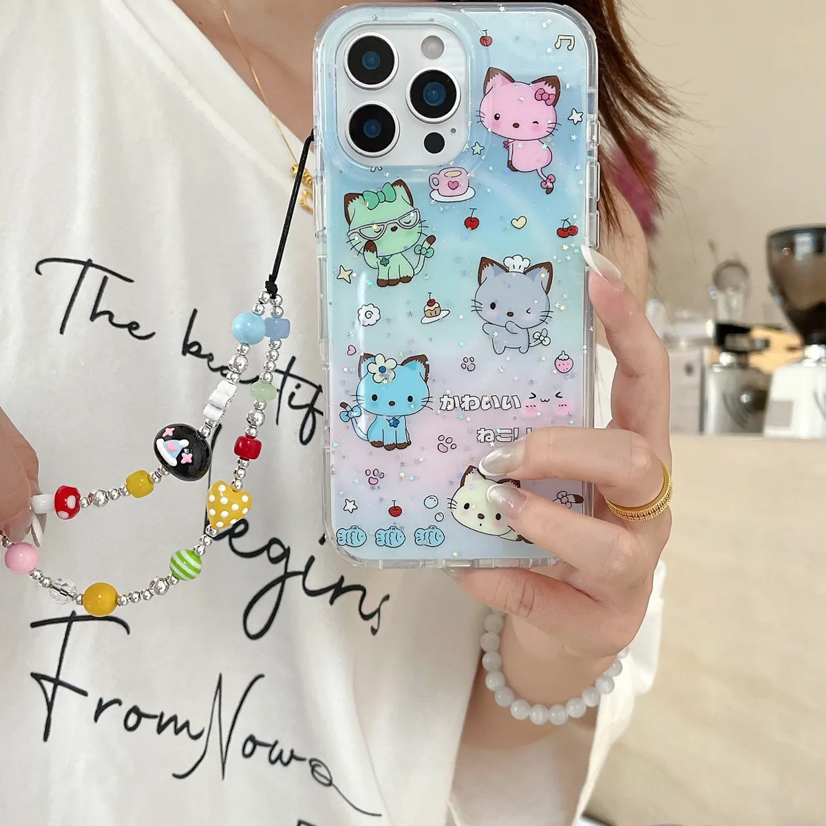 渲染彩色小猫咪适用苹果16手机壳iphone15promax高级感13/14硅胶16Pro保护套新款防摔全包边女款韩系可爱软壳 - 图片 5