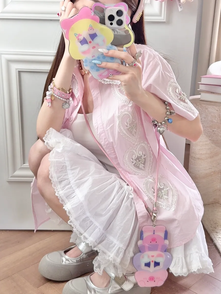 斜背推拉补妆镜 哭娃适用可爱16ProMax苹果手机壳iPhone15Pro14pm卡通系13保护套 - 图片 8