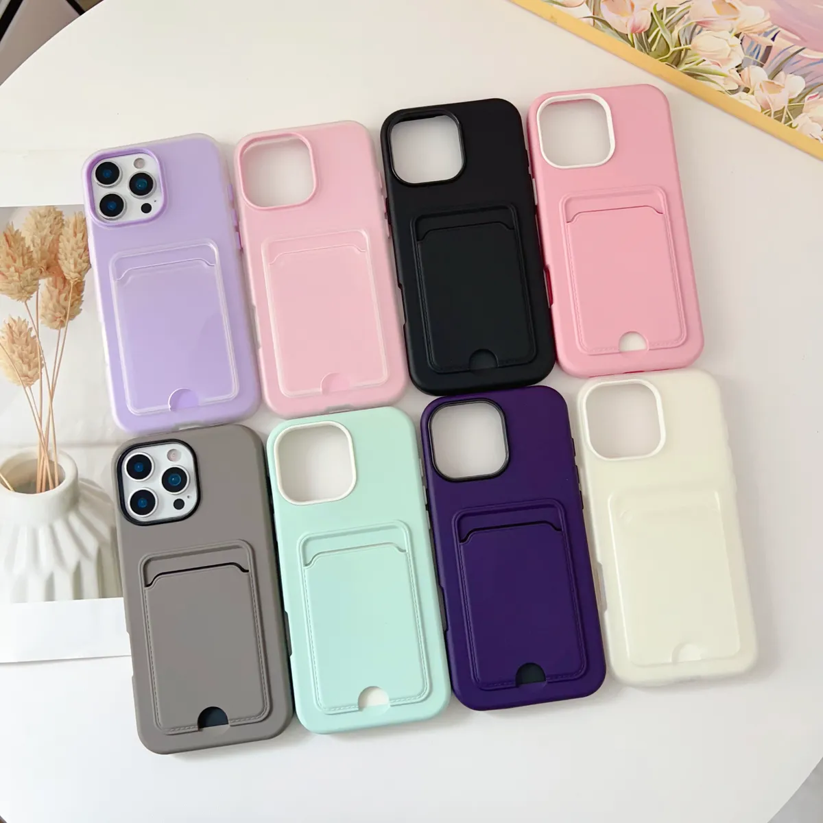 新款卡包iPhone16pro手机壳适用15苹果14promaxTPU13插卡槽12二合一卡套一体PC男女款门禁卡IP16带卡包15plus保护套 - 图片 4