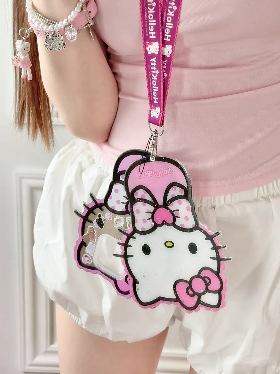 斜背推拉补妆镜Hellokitty适用16ProMax苹果手机壳iPhone15Pro防摔13p男女款15保护套 - 图片 6