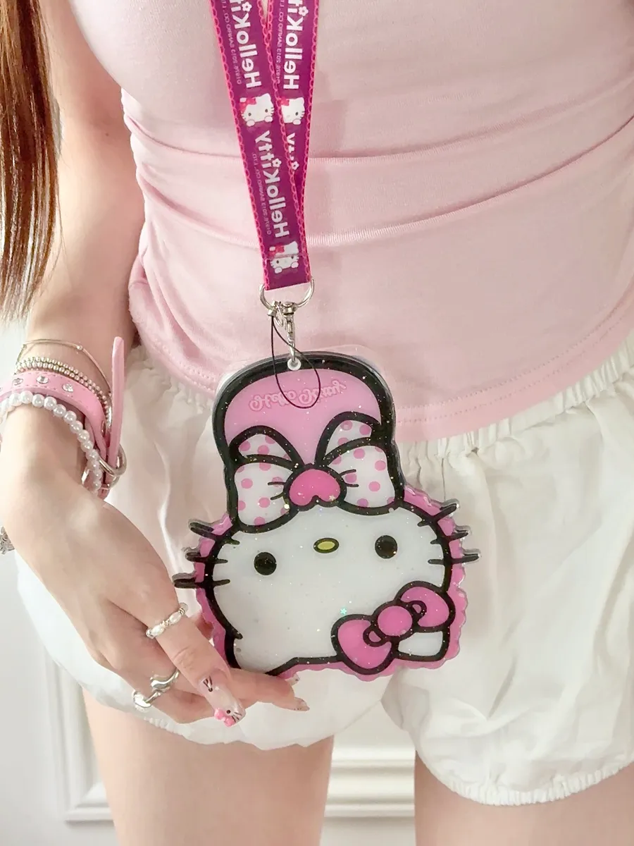 斜背推拉补妆镜Hellokitty适用16ProMax苹果手机壳iPhone15Pro防摔13p男女款15保护套 - 图片 5