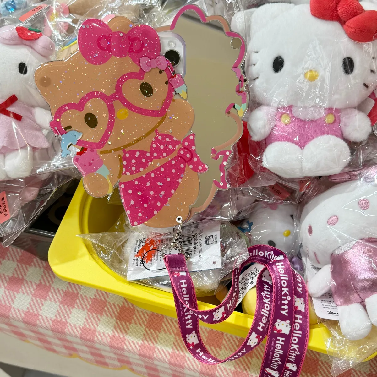 斜背推拉镜子黑皮海岛比基尼helloKitty适用16ProMax苹果手机壳iPhone15Pro防摔13p男女款15保护套 - 图片 4