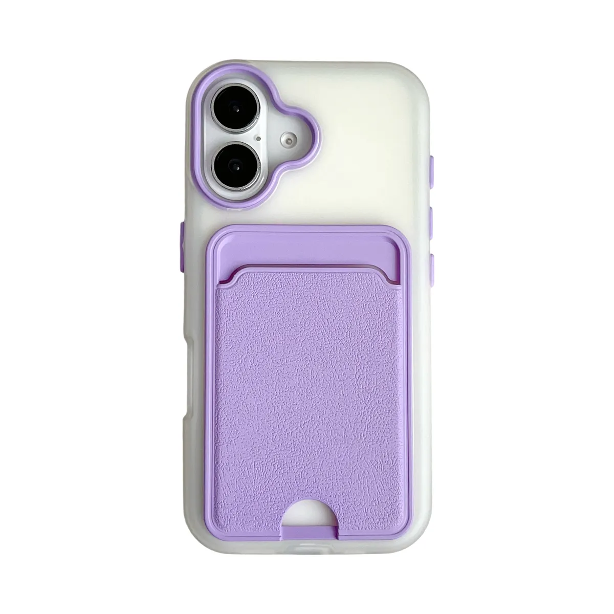 简约糖果色二合一TPU适用iphone16promax手机壳14plus大孔硬壳15苹果13少女17/17 PRO MAX小众皮纹卡包手机套 - 图片 4