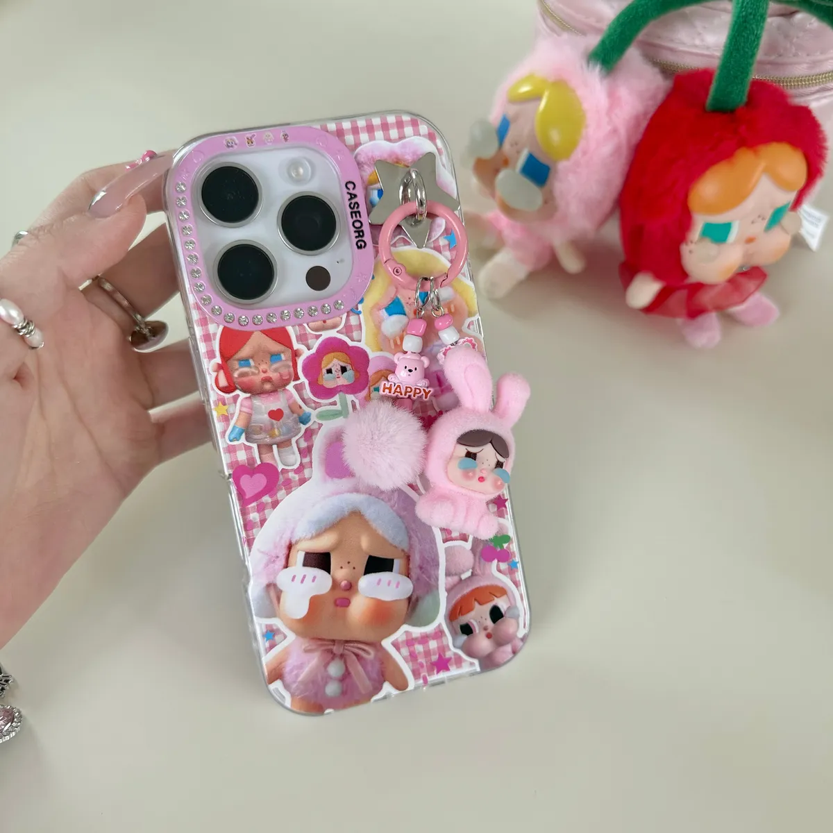 点钻褶皱哭娃适用16ProMax苹果手机壳iPhone15Pro防摔13p男女款15保护套 - 图片 2