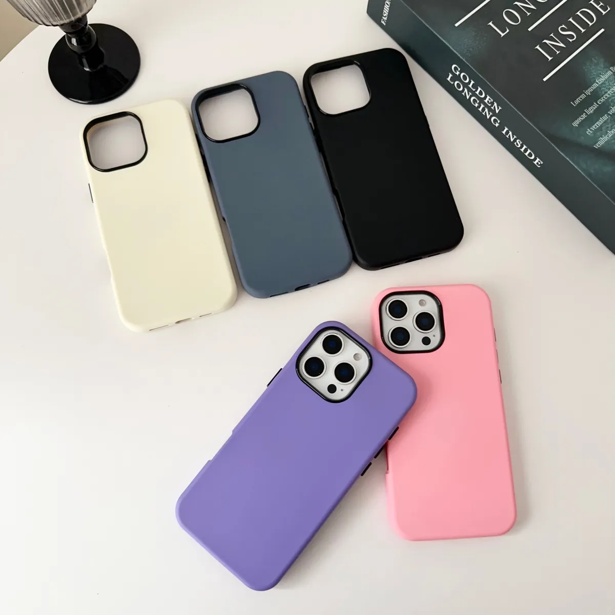 ins果冻壳适用iPhone15ProMax苹果14手机壳13pro新款11三合一12纯色13硬壳14promax男女15Plus防摔套大孔 - 图片 4