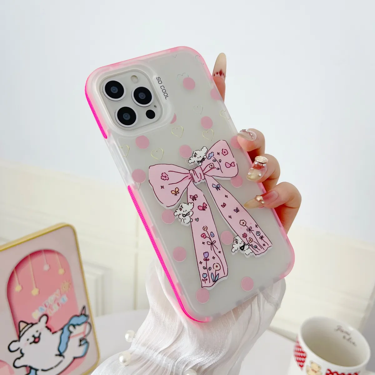 樱桃小格子~适用iphone16promax手机壳新款女生苹果15韩系ins超火14可爱小香风13小众设计师款16保护壳 - 图片 2