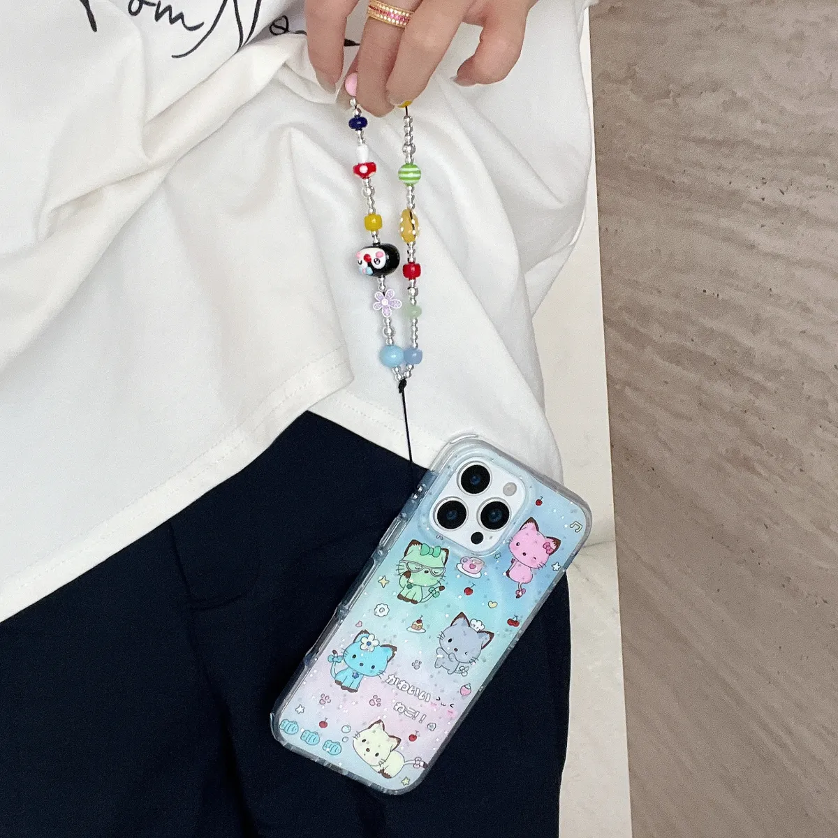 渲染彩色小猫咪适用苹果16手机壳iphone15promax高级感13/14硅胶16Pro保护套新款防摔全包边女款韩系可爱软壳 - 图片 4