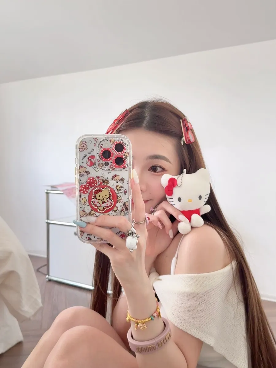 360折叠旋转支架花朵镜头游泳圈适用可爱16ProMax苹果手机壳iPhone15Pro14pm卡通系13保护套 - 图片 5