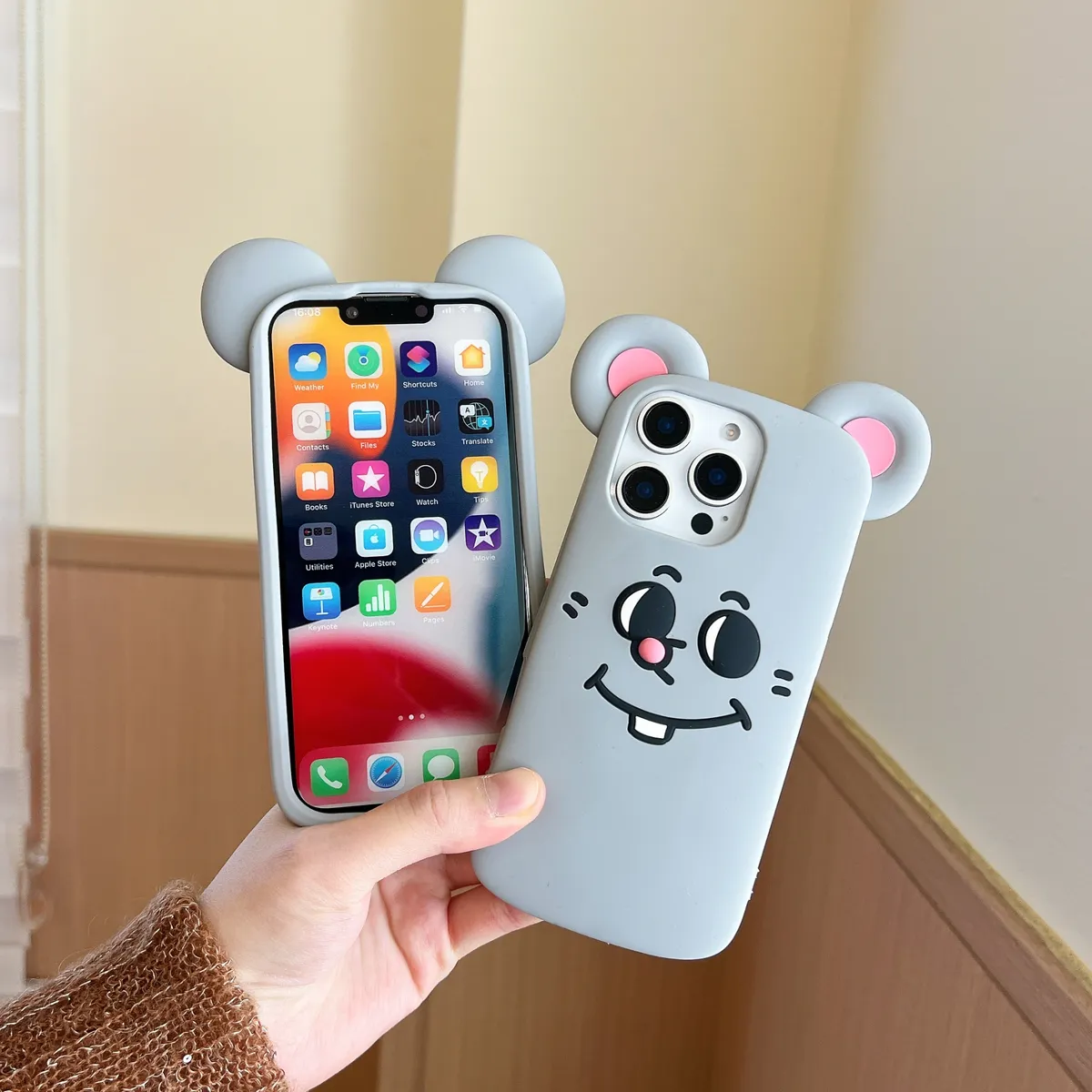 老鼠手机壳适用于iPhone16/16pro全包保护套15pro/15ins风13/14 - 图片 9