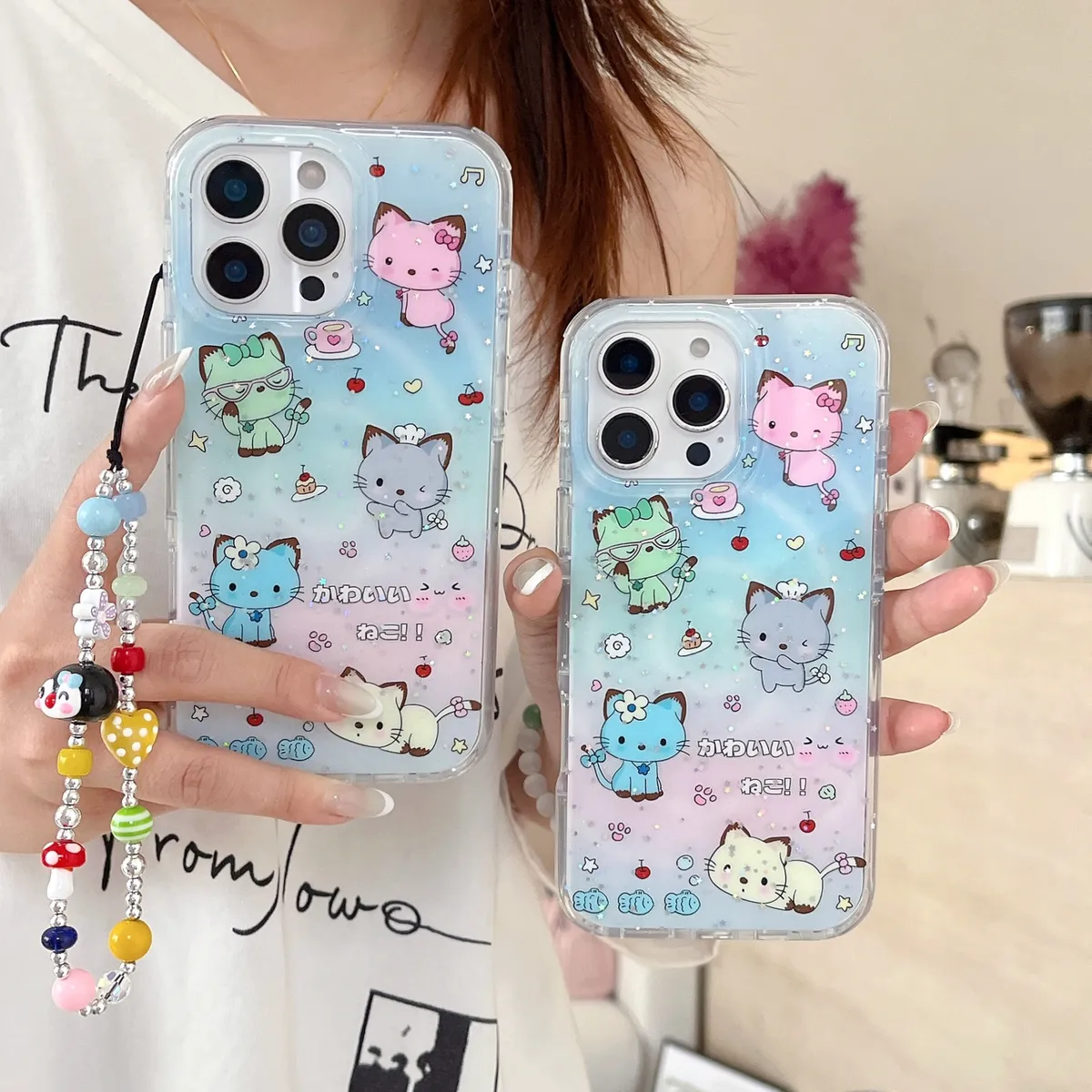渲染彩色小猫咪适用苹果16手机壳iphone15promax高级感13/14硅胶16Pro保护套新款防摔全包边女款韩系可爱软壳