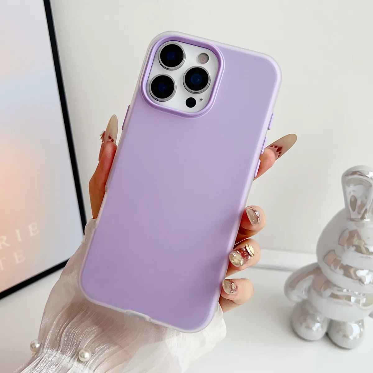 网红同款闪粉果冻壳纯色简约适用iphone13手机壳16 PRO MAX二合一苹果14promax少女11防摔xr时尚15保护套硬壳16新款 - 图片 3