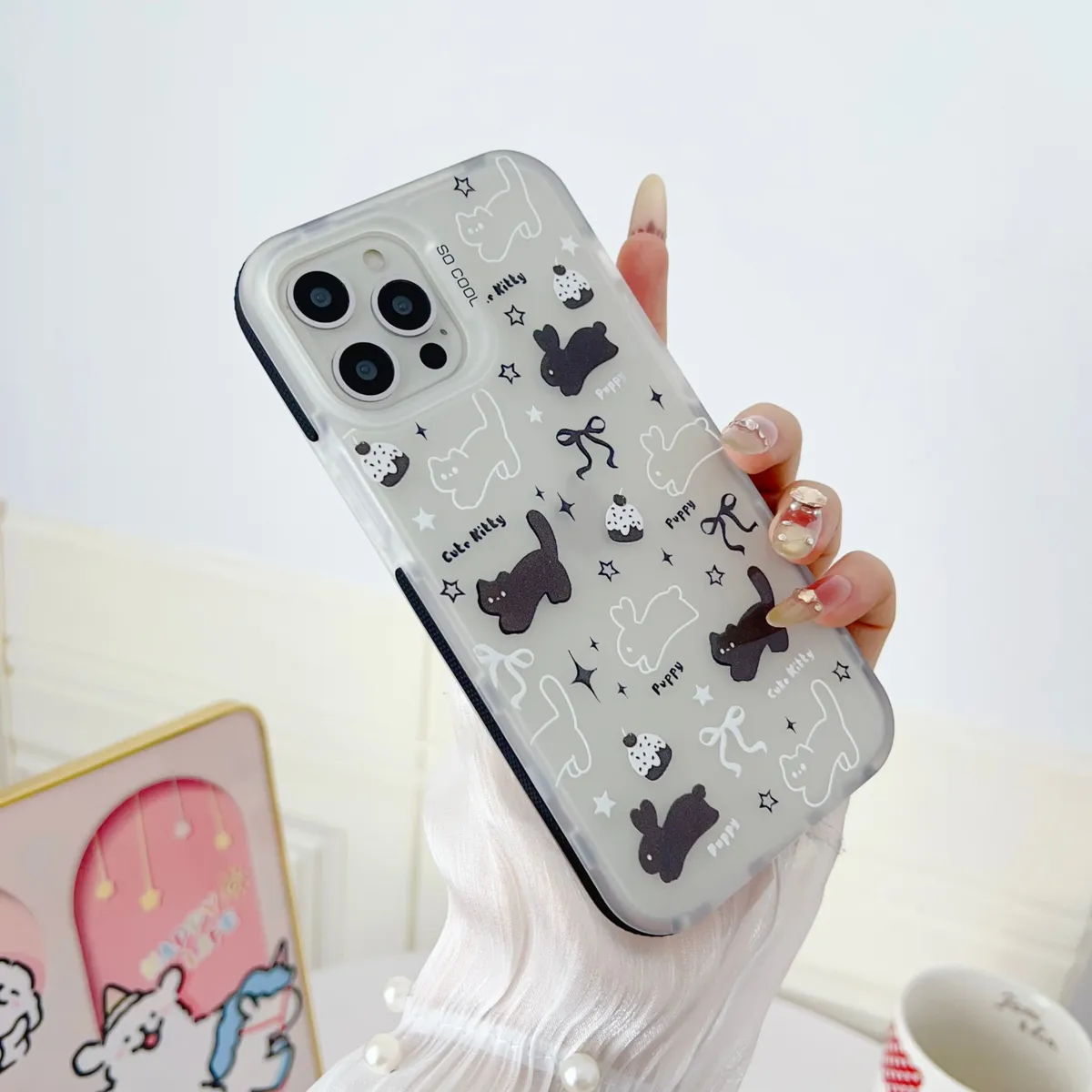 樱桃小格子~适用iphone16promax手机壳新款女生苹果15韩系ins超火14可爱小香风13小众设计师款16保护壳 - 图片 4
