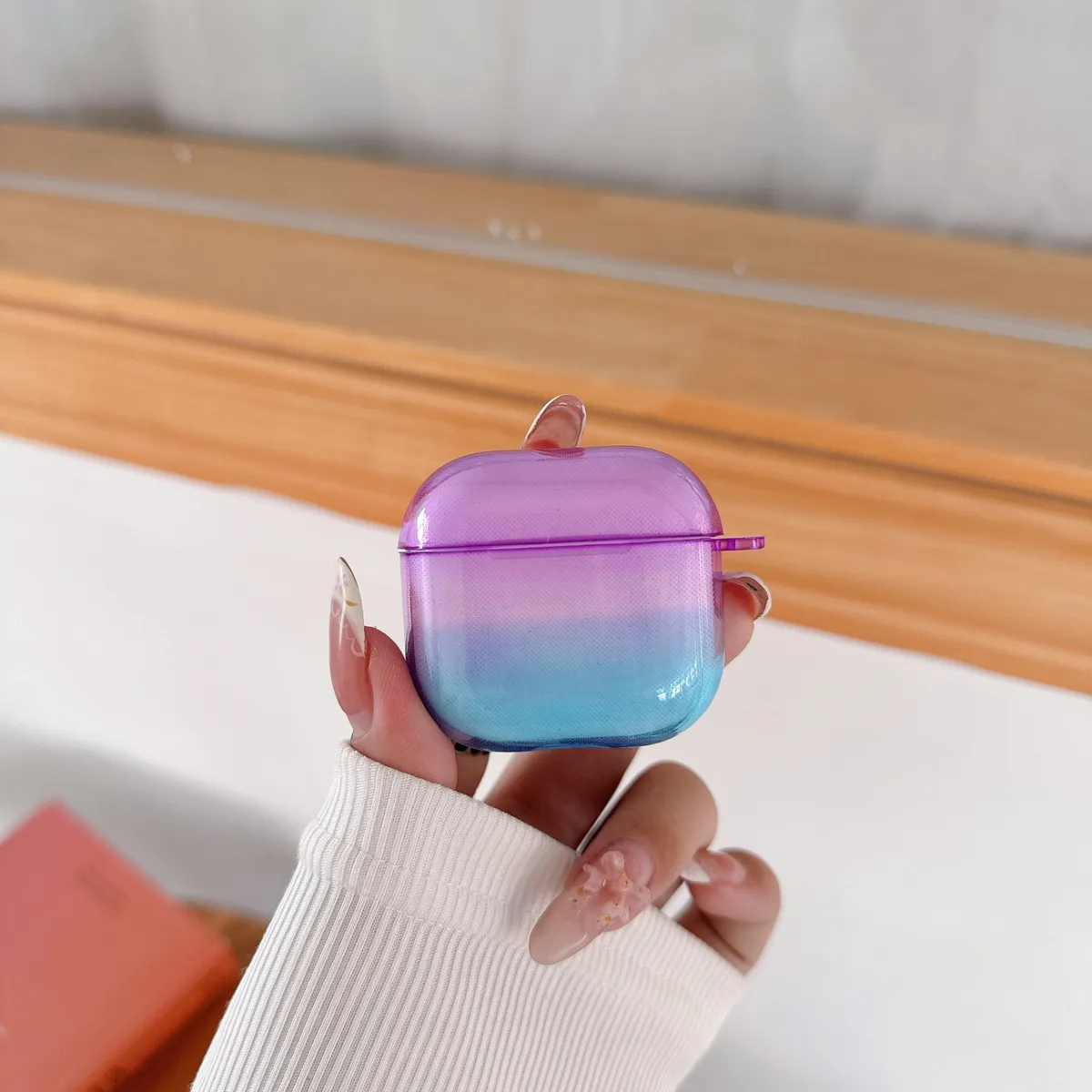 复古彩色双色渐变晕染半透AirPods4代耳机套适用苹果2代蓝牙耳机壳AirPods3代新款小众设计挂件AirPodspro2防摔壳 - 图片 10