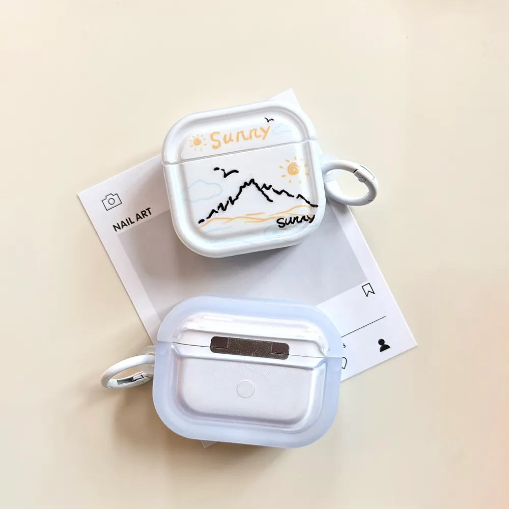 线条日式雪山适用Airpods4代耳机保护套pro2二三代苹果蓝牙3代