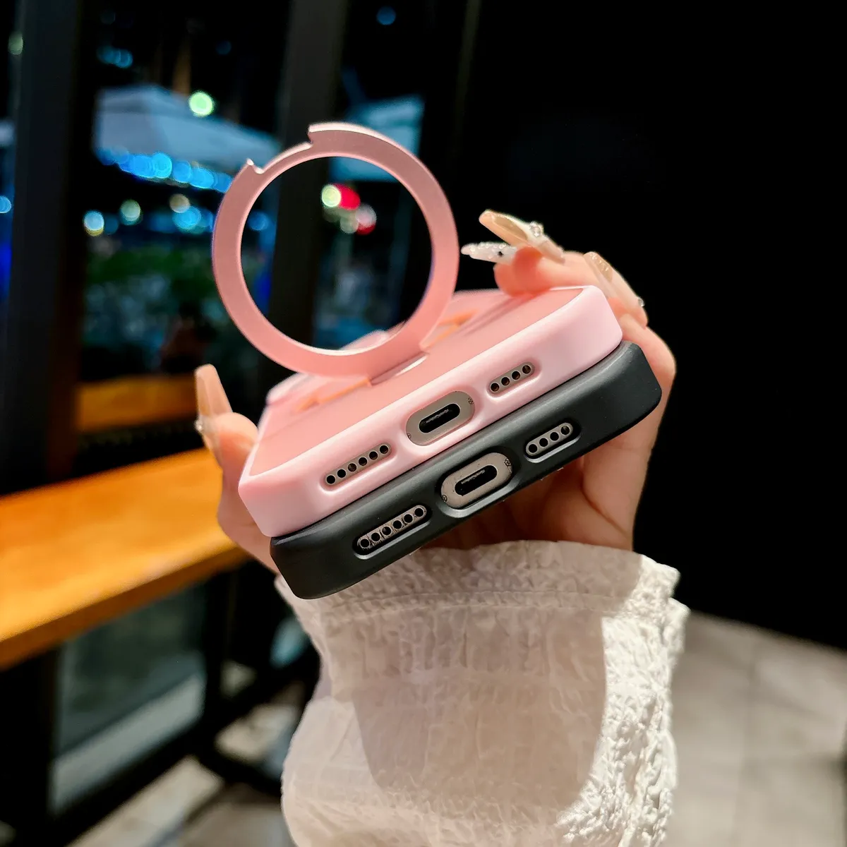 适用于iphone苹果手机壳磁吸充电指环扣支架车载磁吸金属扣环防震抗摔肤感顺滑保护壳