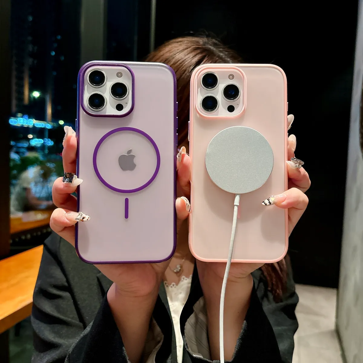 图拉思支点壳新款细圈磁吸苹果iPhone系列手机壳适用苹果MagSafe保护壳纯色磨砂肤感全包防摔软胶壳 - 图片 10