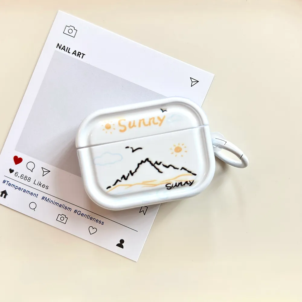 线条日式雪山适用Airpods4代耳机保护套pro2二三代苹果蓝牙3代 - 图片 7