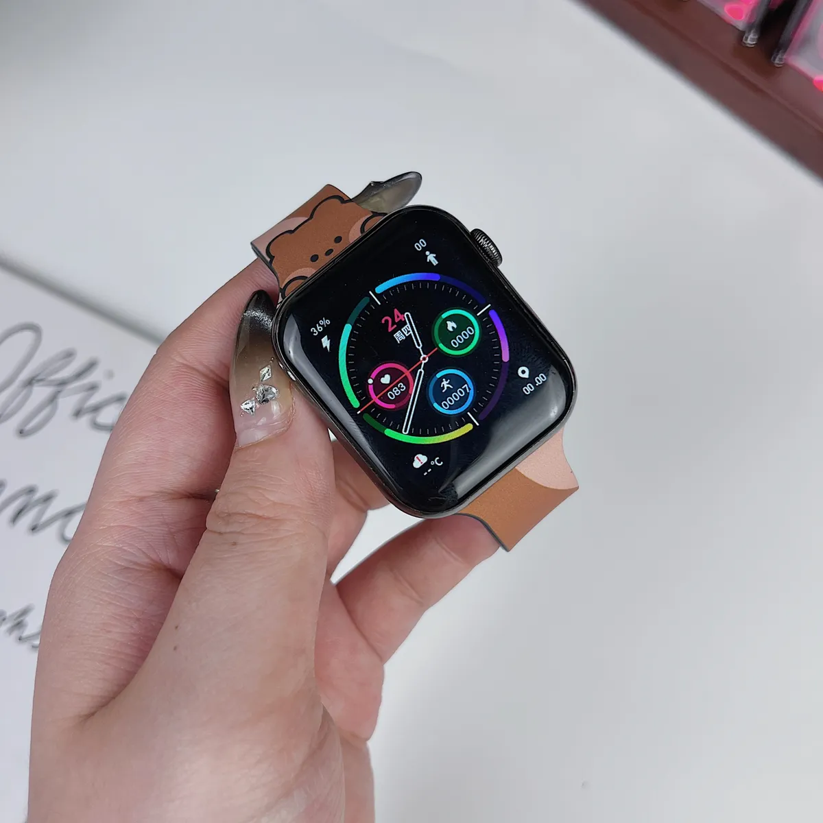 苹果-CASETiFY表带LINEminini联名樱桃熊-硅胶材质适用S1-S10腕带S9高级感表带S8 - 图片 4