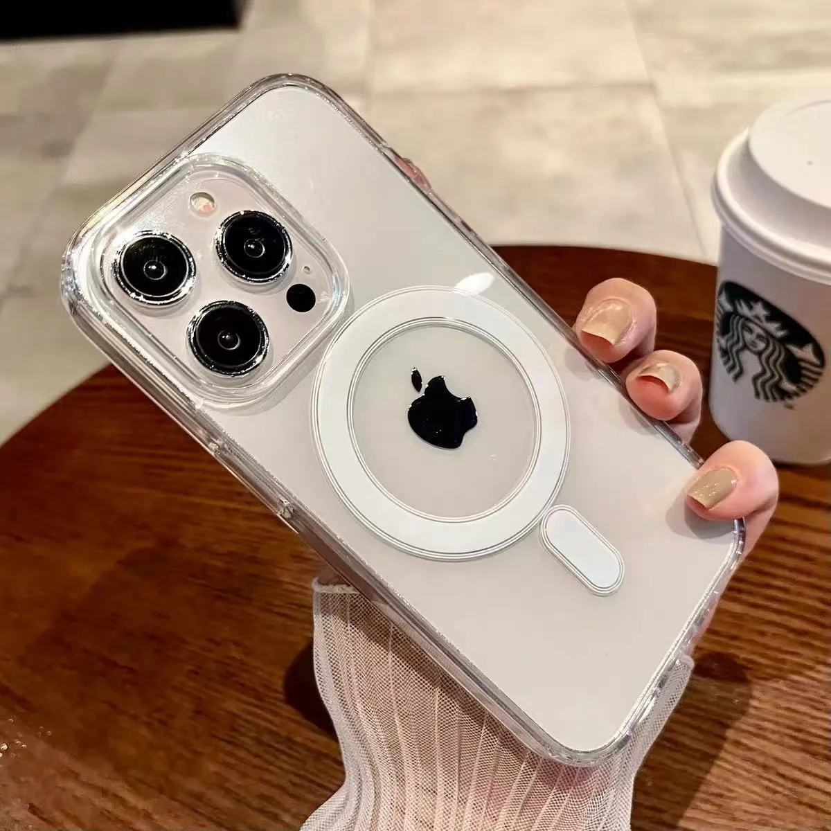大孔亚克力magsafe充电磁吸适用苹果16手机壳iphone15promax保护套14pro透明13新款防摔12高档11全包保护套硬壳 - 图片 2