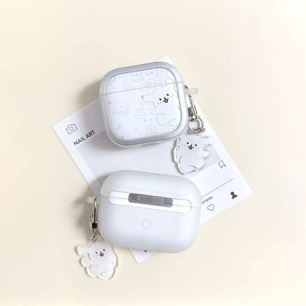 卡通多只小狗带挂件适用苹果4代airpods蓝牙耳机保护套airpodspro二