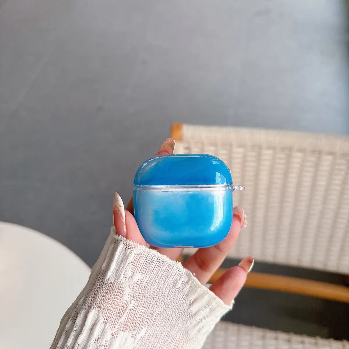 适用苹果AirPods4保护套airpodsPro2无线蓝牙耳机壳软airpods3pro二三四代分体式1/2/3/4夜光流沙耳机壳防摔新款 - 图片 5
