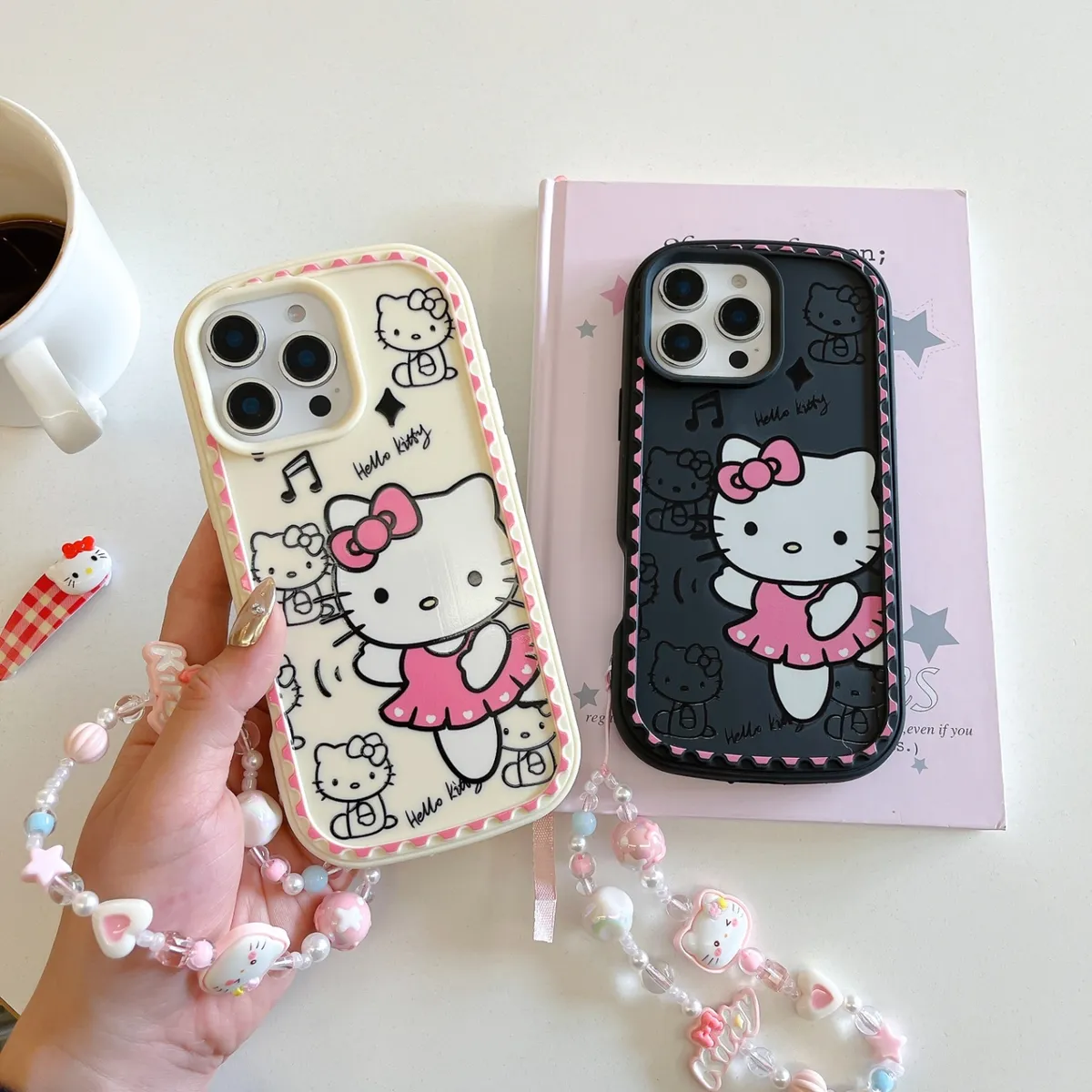 防尘塞推窗 裙子KT卡通HelloKitty猫适用苹果14手机壳iPhone15promax全包13透明可爱16pro少女 - 图片 5