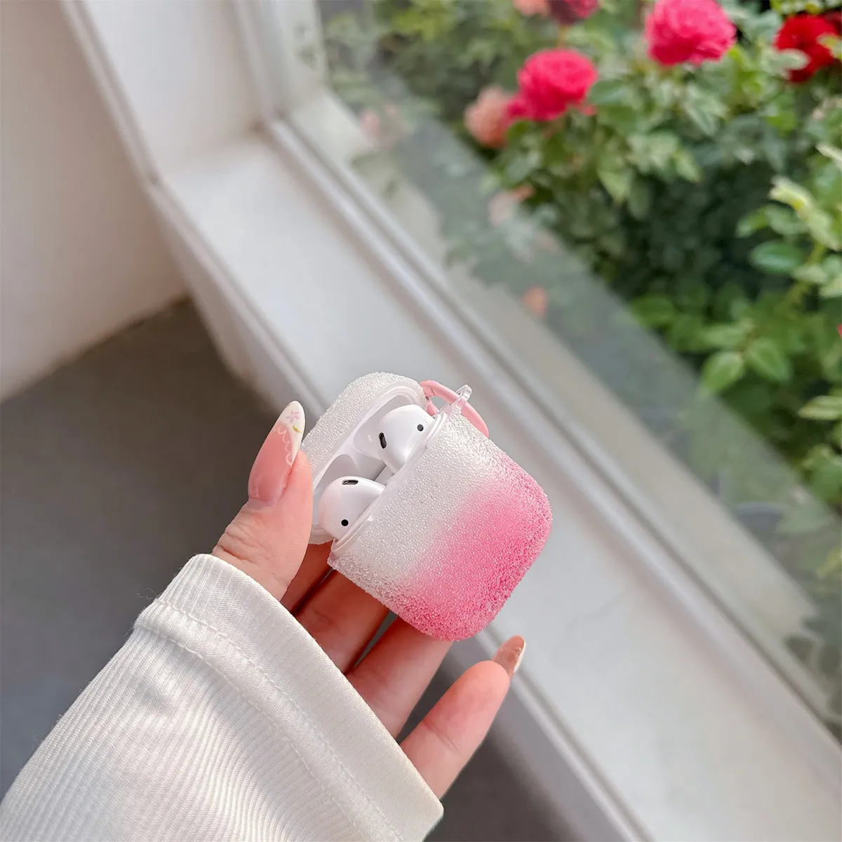 适用苹果AirPods4保护套airpodsPro2无线蓝牙耳机壳软airpods3pro二三四代分体式1/2/3/4渐变珠钻耳机壳防摔新款 - 图片 2