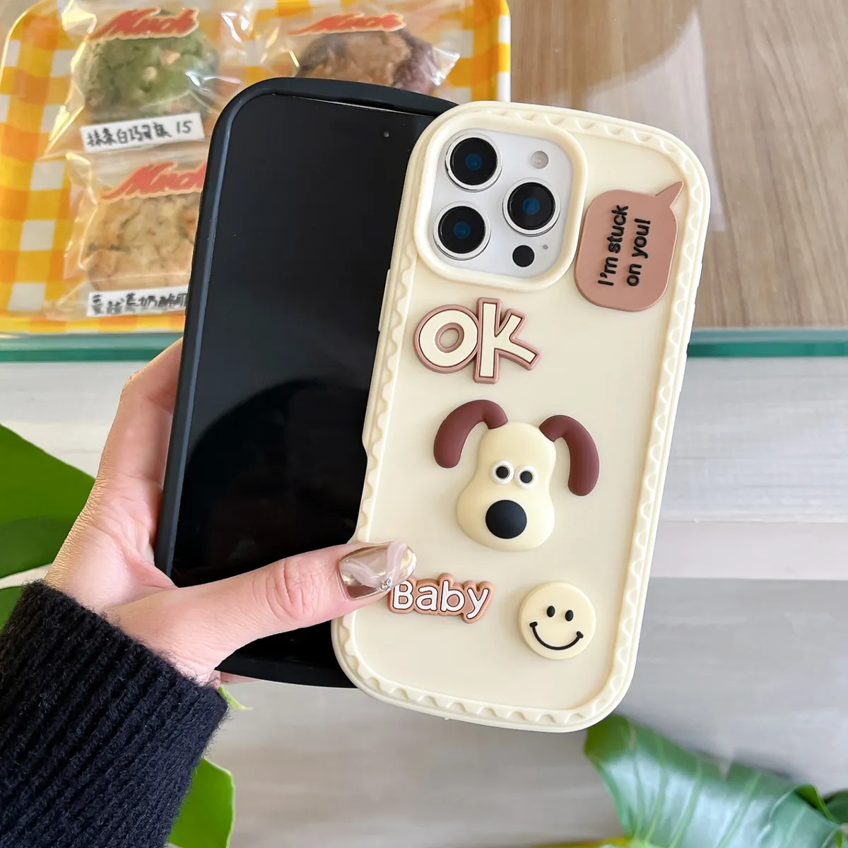 防尘塞推窗掌门狗日韩ins创意卡通立体适用iphone14promax苹果13手机壳11创意15pro新款可爱15pm保护套14 - 图片 7