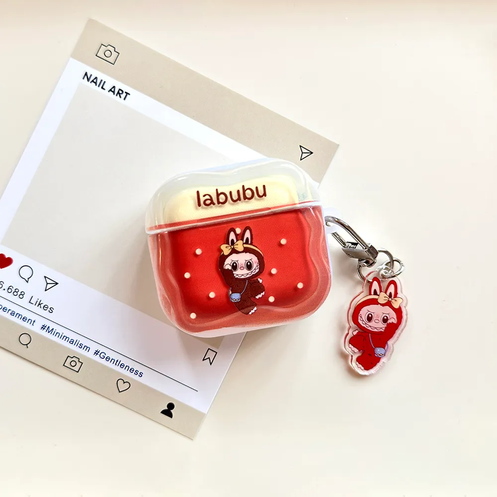 可爱波点拉布布适用Airpods4代耳机保护套pro2二三代苹果蓝牙3代