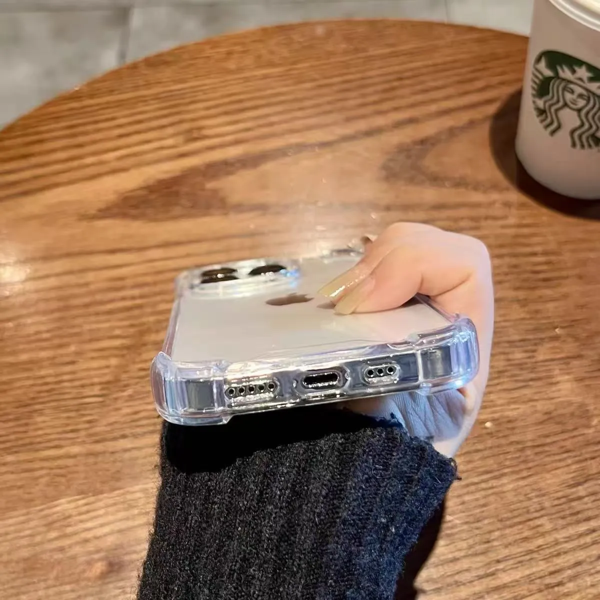 四角防摔亚克力适用苹果16promax手机壳加厚气囊iPhone15透明简约14promax高级感13防摔14plus亚克力12男女款11大孔摄像头Xsmax软边硬背7plus - 图片 2