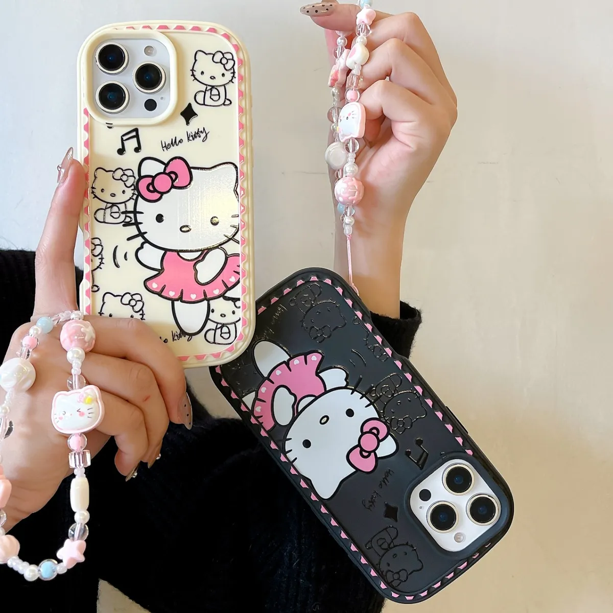 防尘塞推窗 裙子KT卡通HelloKitty猫适用苹果14手机壳iPhone15promax全包13透明可爱16pro少女 - 图片 3