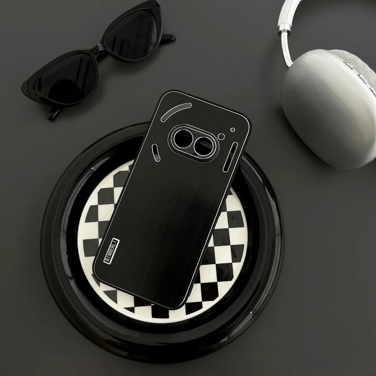 谷歌黑豹Nothingphone1金属背板超薄防摔手机壳适用于黑豹NothingPhone2A简约男女款 - 图片 5