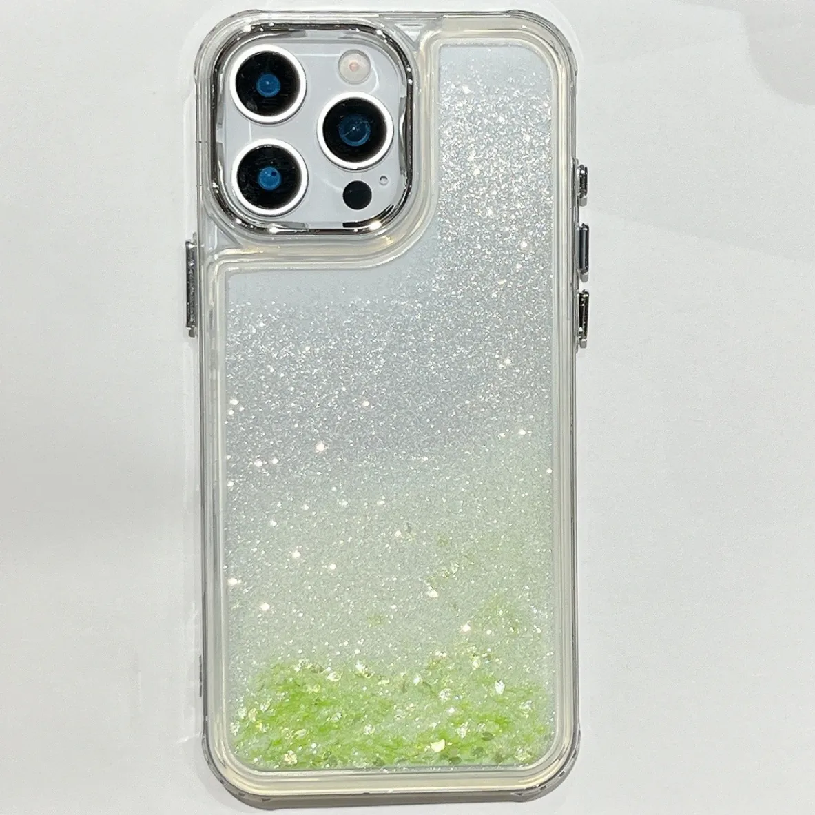 透明电镀框按键流沙手机壳适用iPhone16promax手机壳15苹果12全包11高级14promax仙女款ins同款网红15plus日韩新款