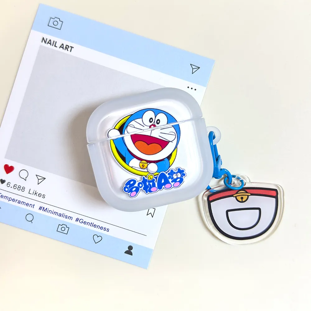 卡通蓝胖子适用airpods4保护套苹果耳机壳airpodspro2蓝牙四代软 - 图片 3