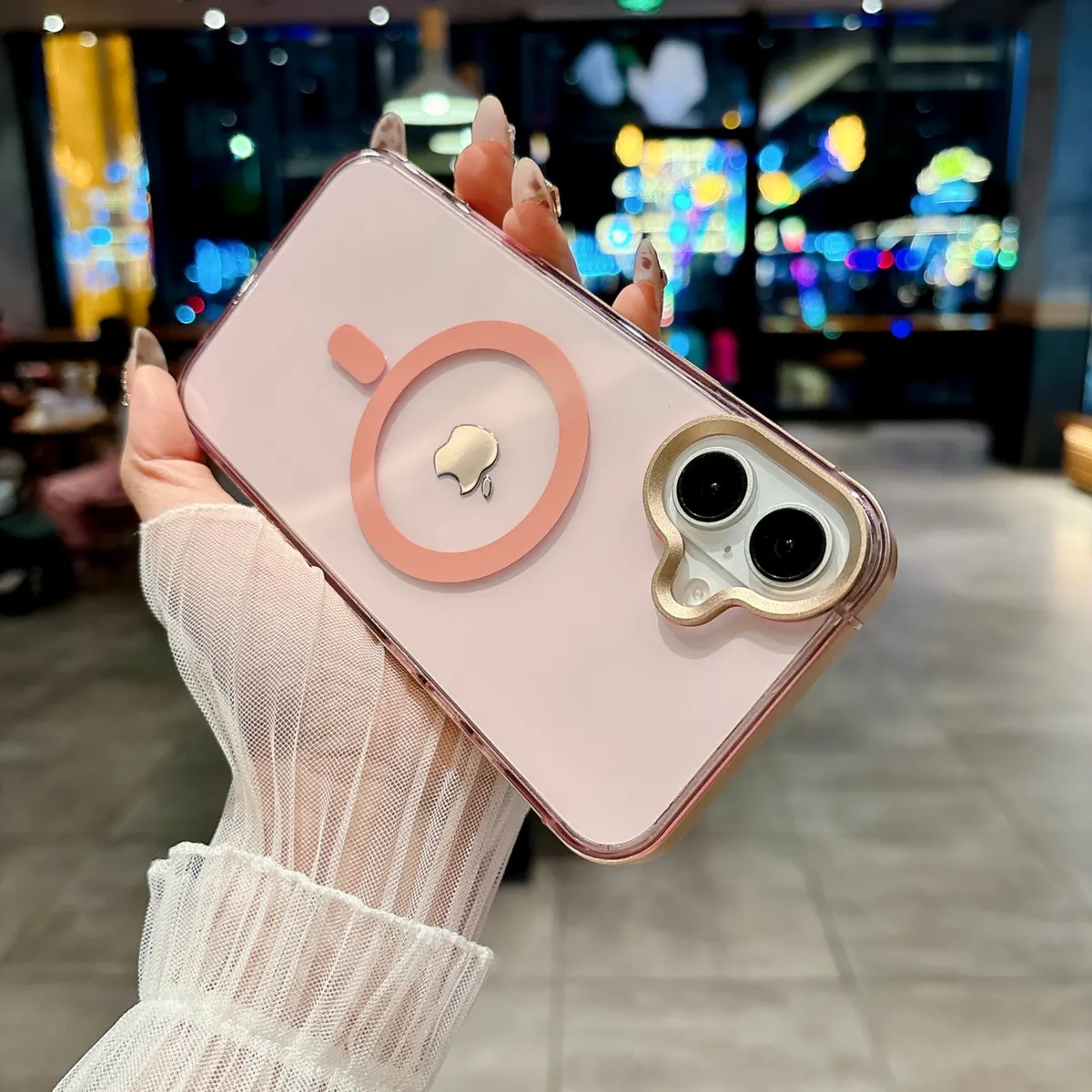 适用苹果iphone16系列手机壳 钛铝纱感磁吸系列 铝合金边框五金按键相框 TPU肤感半透明强磁 - 图片 9